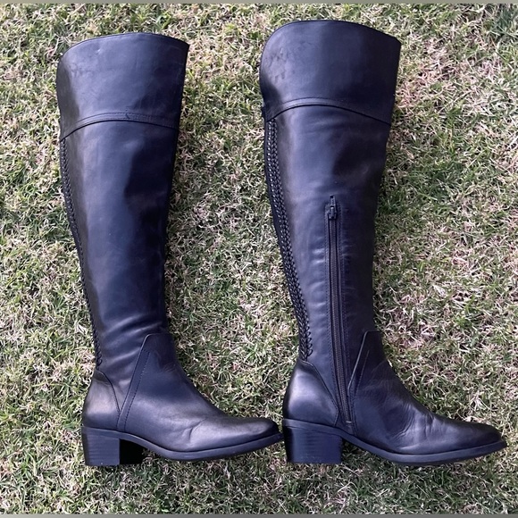 Vince Camuto Bendra Riding Boots Tall Riding Black Leather Boots Womens Size 6.5 - Picture 4 of 10